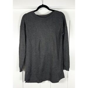 Old Navy Charcoal Gray Tunic Sweater Womens Small Crewneck Oversized Knit Slouch